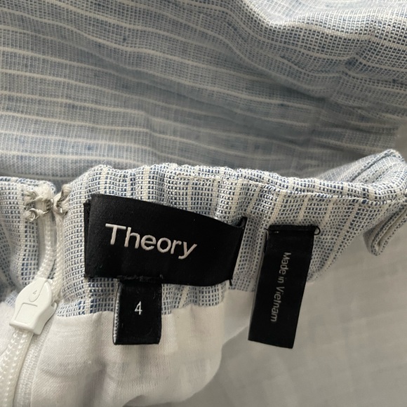 Theory a line blue and white linen dress - Picture 8 of 13